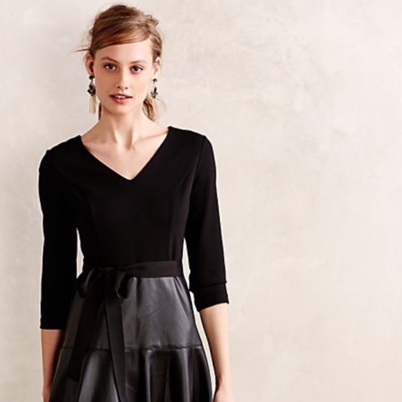 Anthropologie Dresses & Skirts - Maeve Vegan Leather Fit Flare